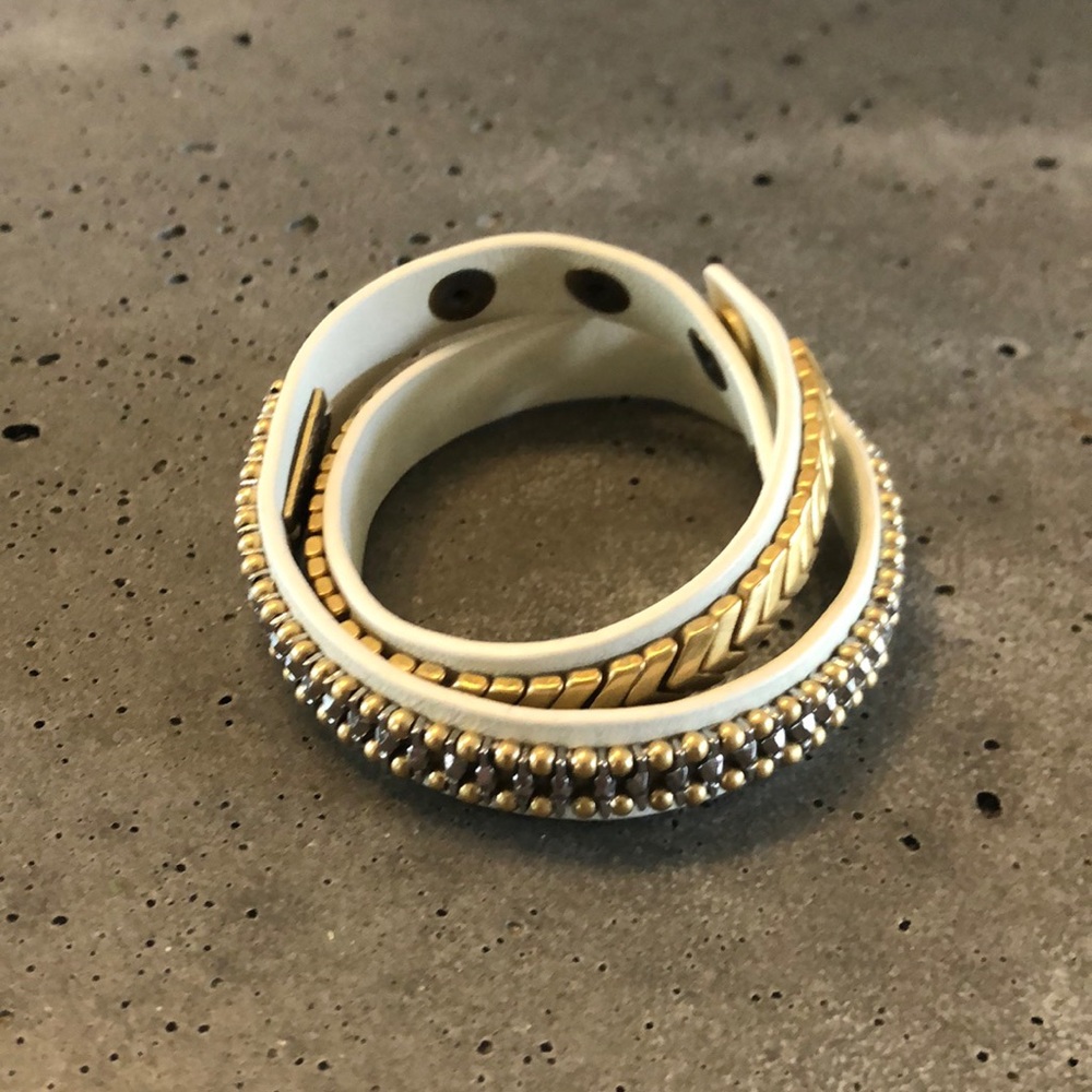 Stella and Dot gild and silver wrap bracelet